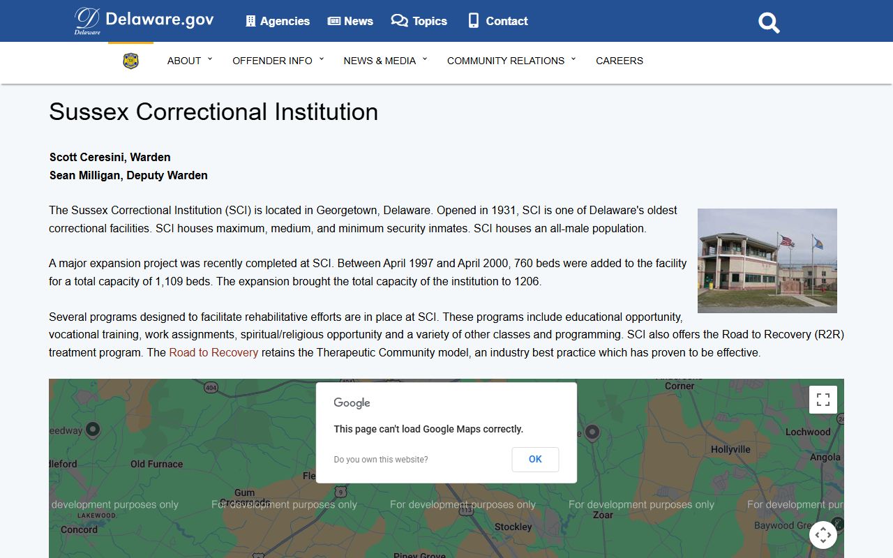 Sussex Correctional Institution Booking Releases in Sussex County