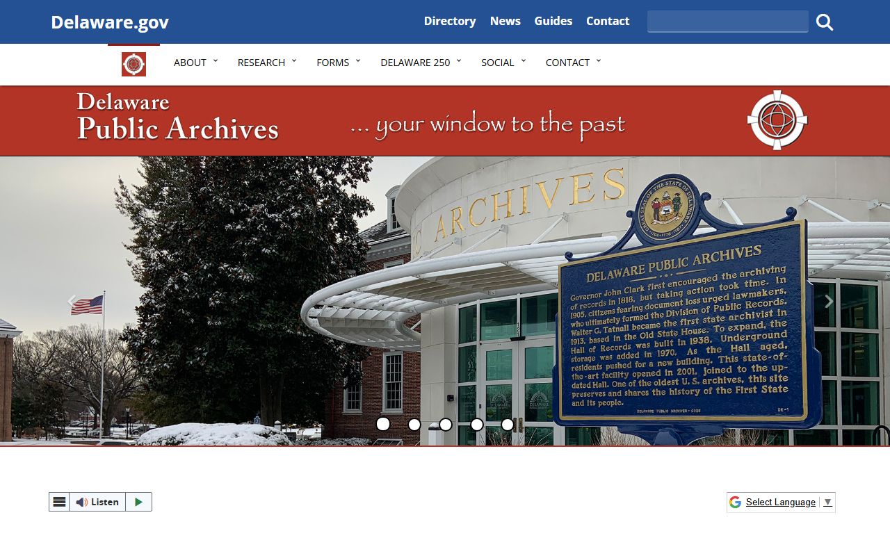 Delaware Public Archives historical Booking Releases records